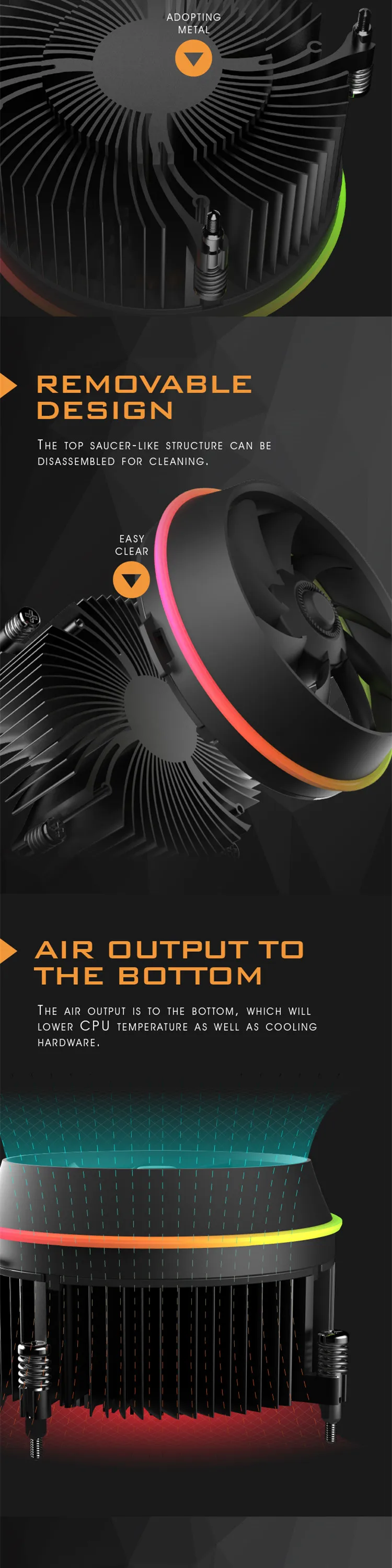 Кулер для процессора darkflash shadow AURA SYNC 3 p-5 V TDP 280W PWM 4pin двойное кольцо LED RGB вентилятор Радиатор кулер для intel LGA 115x