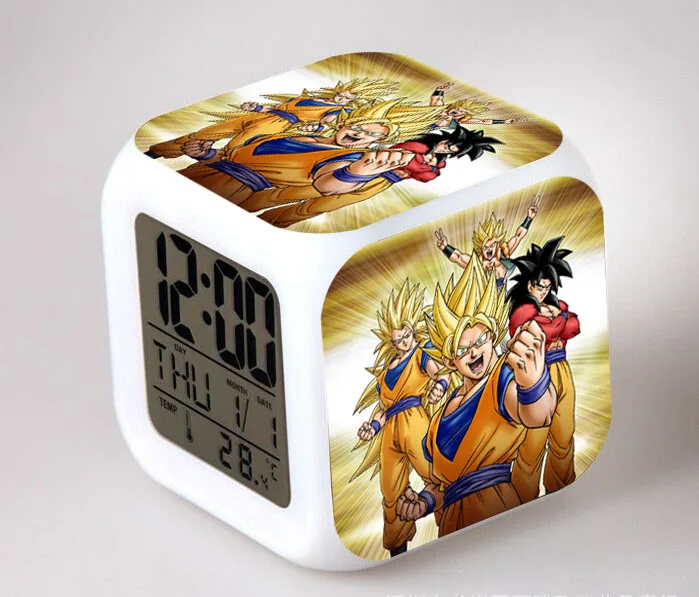 Аниме фигурки Dragon Ball z светодиодный цветной сенсорный светильник Супер Saiyan God супер Гоку Вегета будильник ПВХ Супер Figma детские игрушки