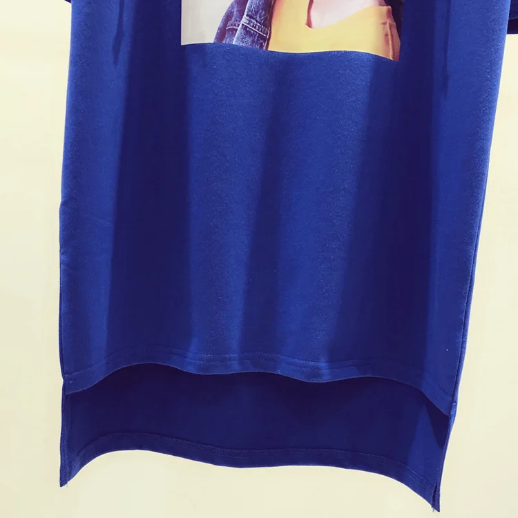 Студенческая корейская модная футболка с рисунком большие размеры Повседневная