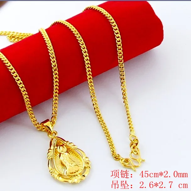 New Arrival Fashion 24K GP gold color Necklace Mens &amp Women Yellow Gold Golden Jewelry hot sell YHDN023 | Украшения и
