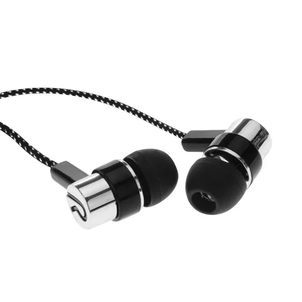 MP3/mp4 Roping Stereo 3.5mm Subwoofer In Ear Earbud 1.1M Reflective Fiber Cloth Line Metal Earphone Hot Sale images - 6