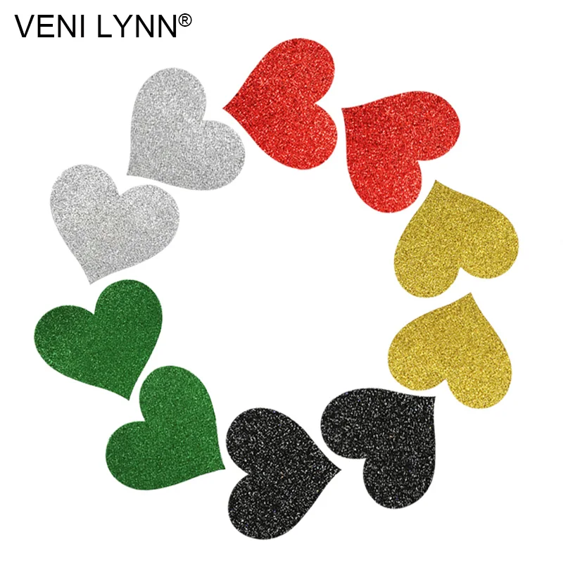 VENI LYNN 5 пар в форме сердца блестящие женские одноразовые клеящиеся нагрудные