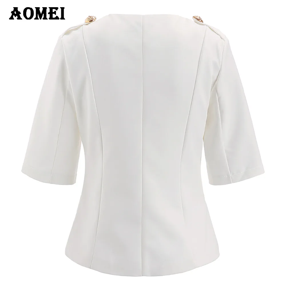 Женский Повседневный Блейзер на пуговицах офисная одежда черного и белого