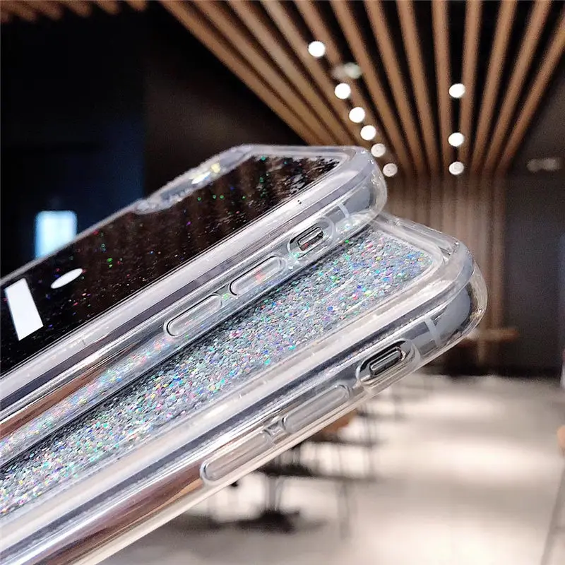 Блестящий зыбучий песочный Жидкий чехол для iPhonex XS XR XSMAX задняя крышка