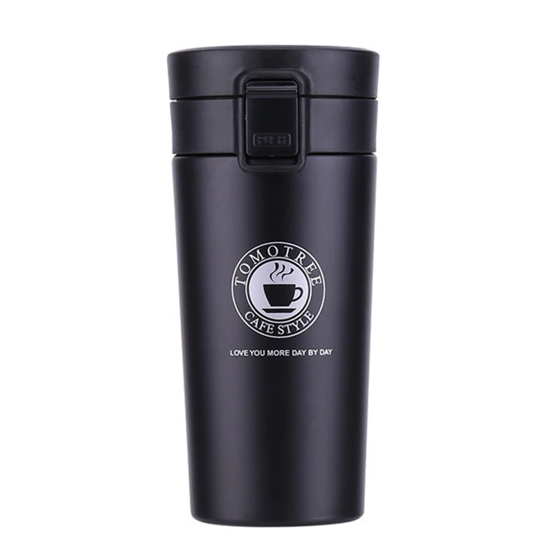 Transhome стакан из нержавеющей стали thermocup кофе кружки 380 мл THERMOS Мода изоляции бутылка воды кружка термосы - Цвет: BLACK