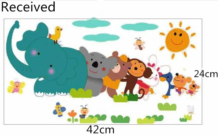 1 шт. наклейка на стену в виде слона обезьяны кролика животного|Наклейки стену| |