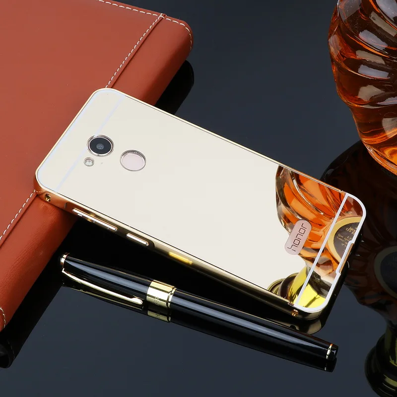 Для Huawei Honor V9 Play Case Зеркальный Алюминиевый металлический бампер + акриловый ПК
