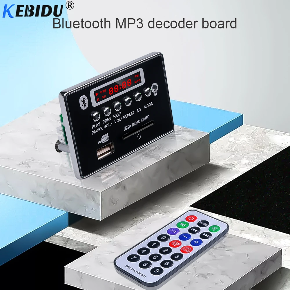 KEBIDU USB FM Aux Радио MP3 плеер встроенный Автомобильный Bluetooth Hands-free декодер плата