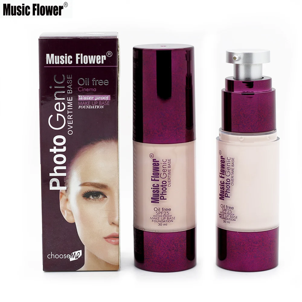 Music Flower Pro 30 мл Жидкая основа для макияжа водостойкий консилер палетта, база косметический крем для лица SPF25 TSLM2