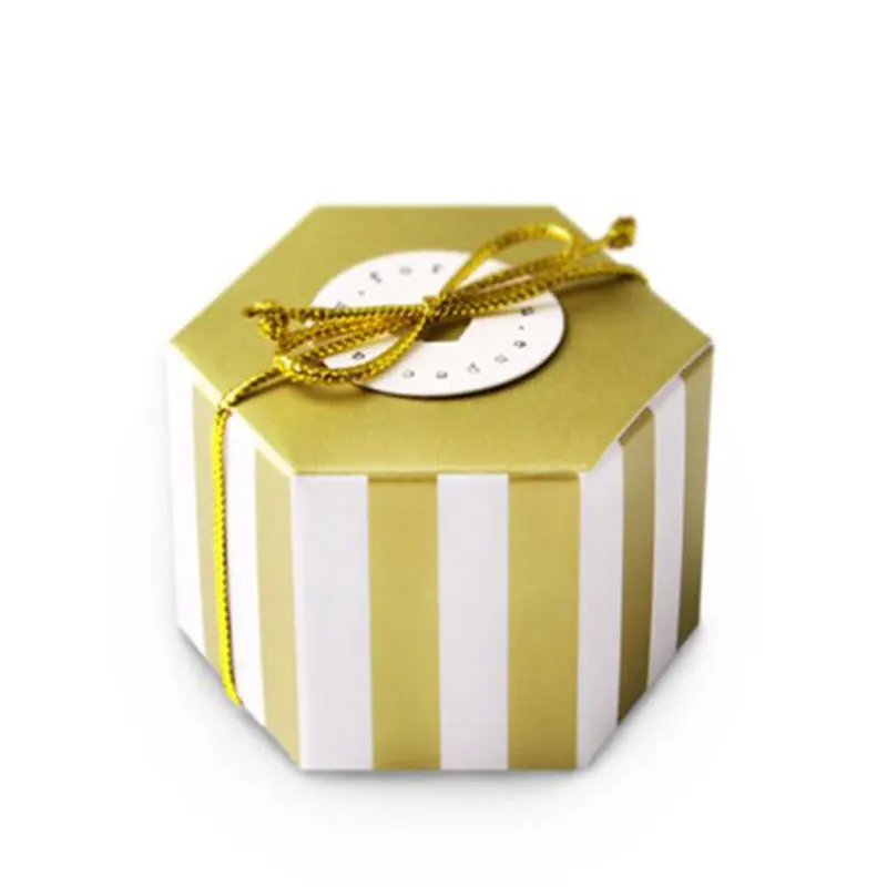 gold stripe 10 шт./лот золото подарочная коробка конфет вечерние детская бумага конфетная коробка шоколада сумки для свадьбы или «нулевого дня рождения» Декор поставки - Цвет: gold stripe