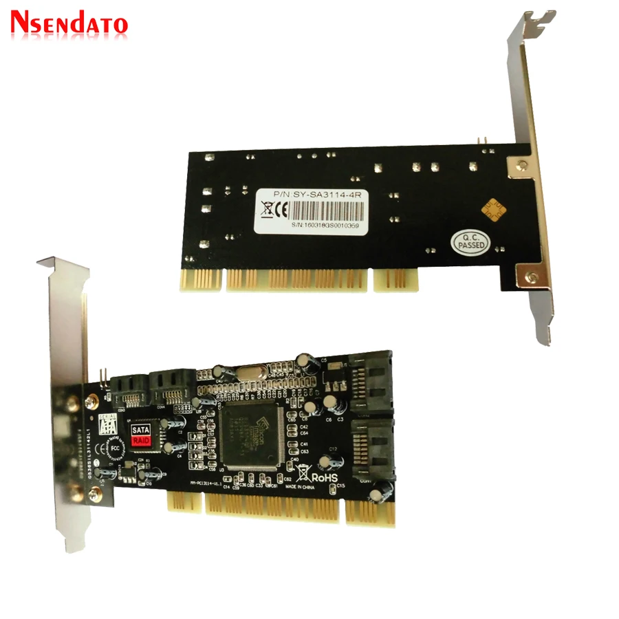 PCI Sata Внутренний Порты и разъёмы s Serial ATA контроллер карты 4 Sil3114 Чипсет 013577 с 2