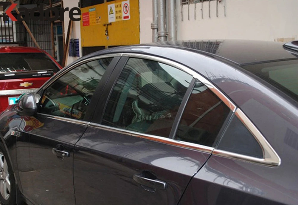 Для Chevrolet Cruze 2009-2011 Sedan нержавеющая сталь хромированная оконная рама отделка целые подоконники украшения внешние аксессуары