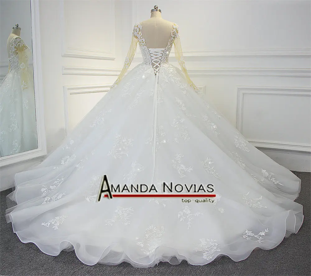 ivory train 100cm Роскошные блестящие Бисер Bling свадебное платье реальные фотографии сексуальная свадебное платье с прозрачным лифом Свадебное платье - Цвет: ivory train 100cm