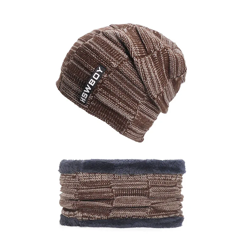 Хаки Зимние шапки Skullies Beanies, зимние шапки бини для мужчин и женщин, шерстяной шарф, шапки, Балаклава, маска, шапка, вязаная, бренд - Цвет: Хаки