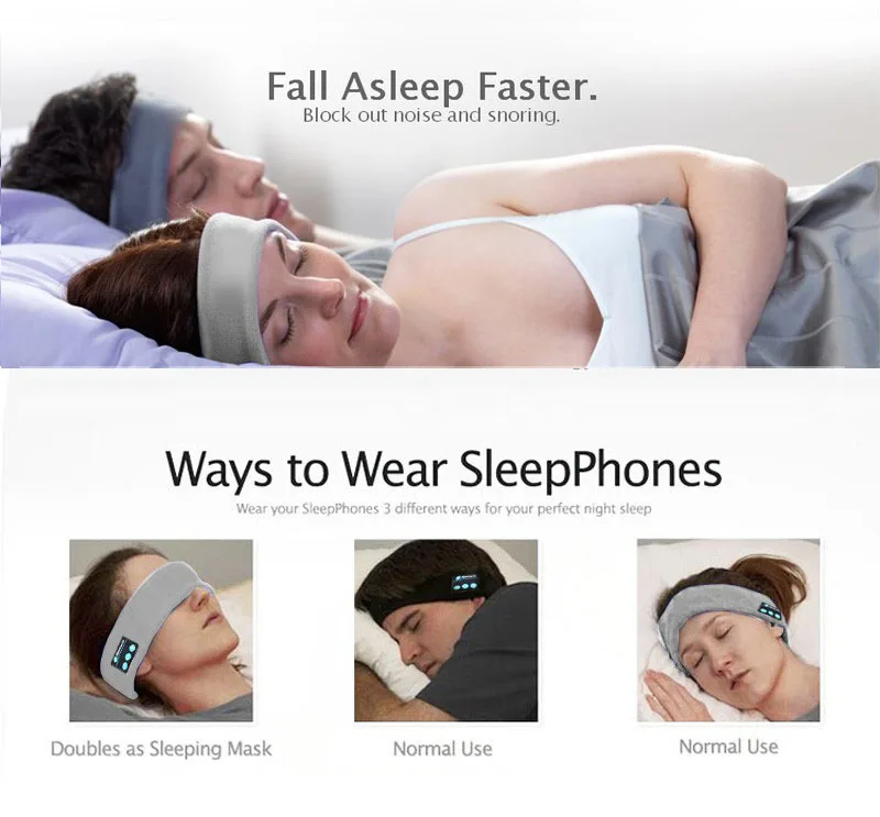 Беспроводная Спортивная bluetooth гарнитура повязка на голову наушники tereo Спящая