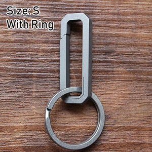 S with Ring S/L кольцо для ключей из титанового сплава, подвесная Пряжка, инструмент для повседневного использования, брелок для ключей, карманная титановая пряжка - Цвет: S with Ring