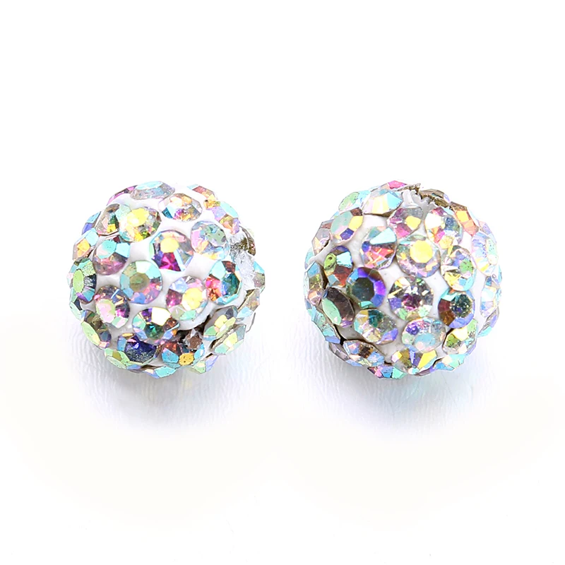 20pcs Round Micro Pave CZ Disco Ball Bead Rhinestone Crystal Space Beads 10mm Fit DIY Bracelet Necklace Jewelry Making Findings | Украшения