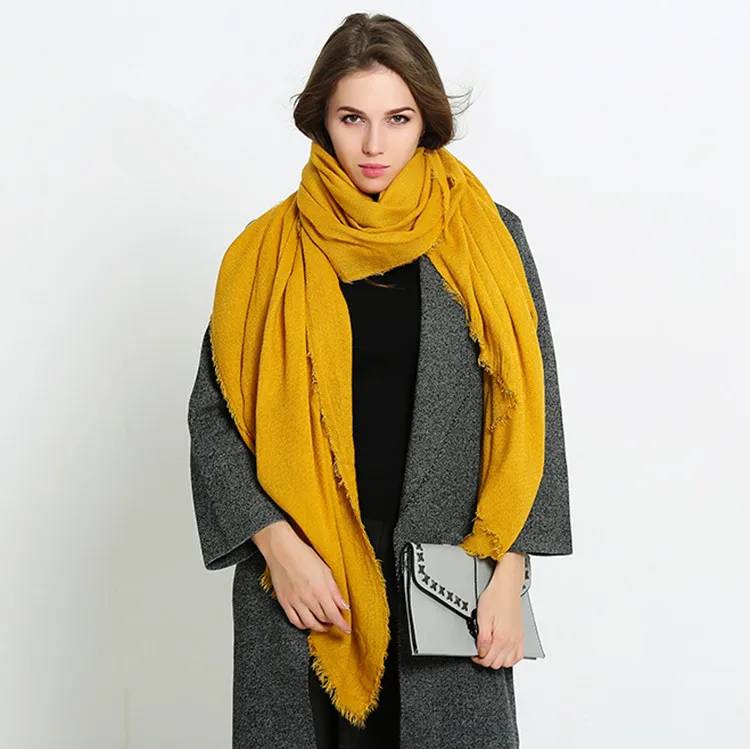 Новый стиль Чистый цвет Длинные удобные теплые большой шарф кондиционер шаль вид