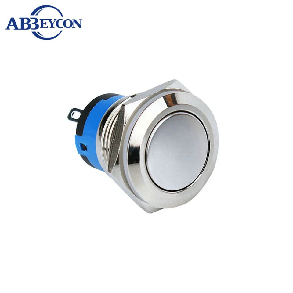 Diameter 19mm 1NO Self-Locking Momentary Metal Shell Push Button Switch Reset Switches Waterproof Pin Terminal 220V Cap | Обустройство