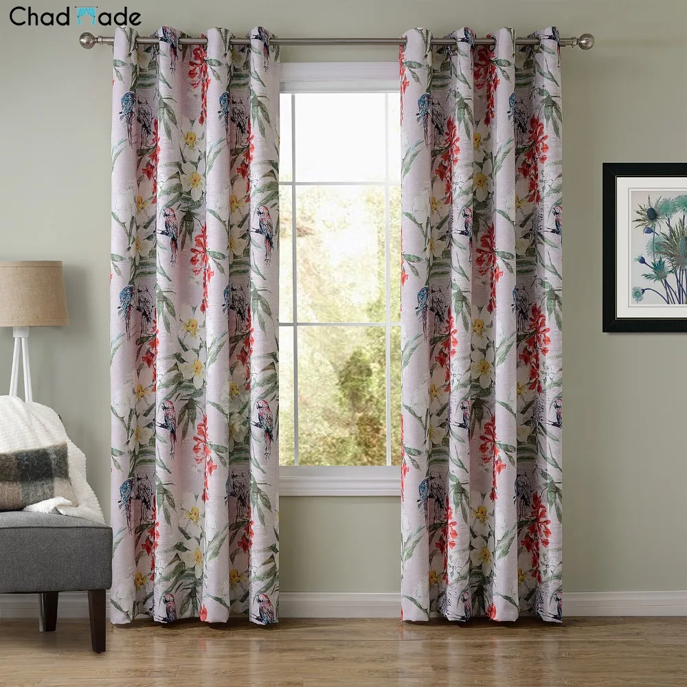 ChadMade Новый попугай цветок окно шторы тепло передачи печати узор плотные на