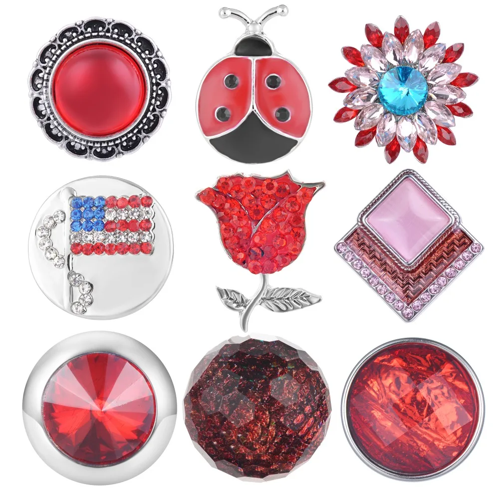 

10pcs Newest Styles Special Shape Series Snaps Mix Pack 18mm GingerSnaps Snap button Charms Snap Jewelry VN-1985
