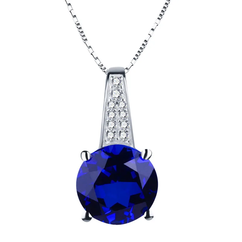 Винтаж Для женщин 1.6 карат голубой Круглый создан сапфир Свадебные Обручение