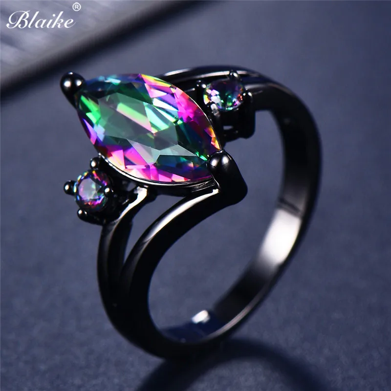 Уникальные женские и мужские циркониевые кольца Blaike в форме конского глаза для