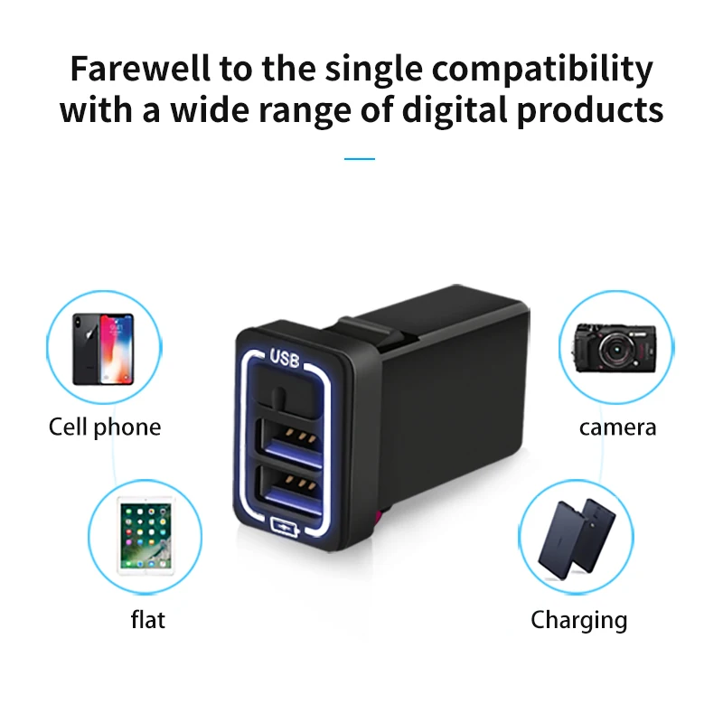 Автомобильное USB зарядное устройство Быстрая зарядка 2.0A 220 В 2 порта USB2.0 для iphone Micro usb type C Зарядка для телефона Mitsubishi