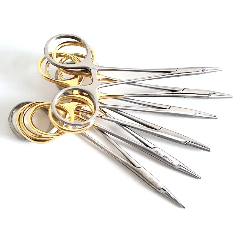 

12.5cm Needle holder Straight tip Stainless steel medical pliers Surgical forceps Laboratory cutting pliers Needle clamp