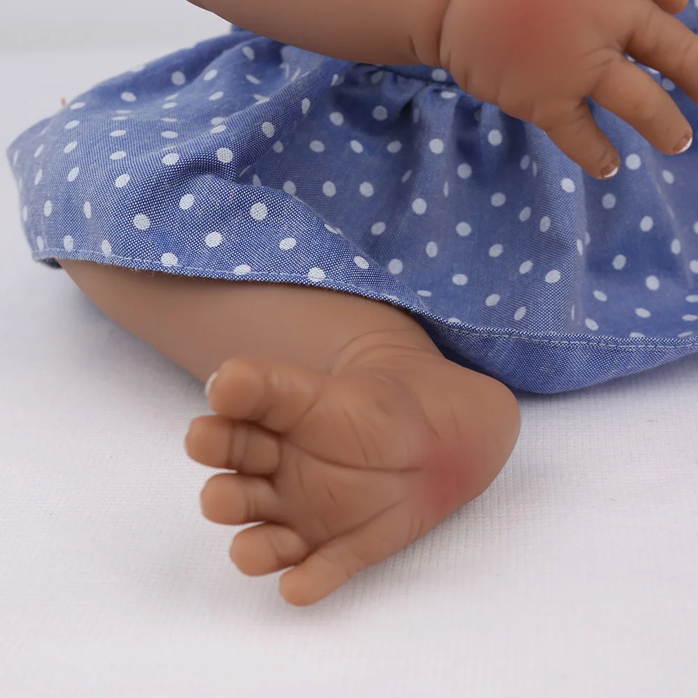 Кукла NPKDOLL Reborn 22 дюйма полностью виниловая черная Завитая коричневая мягкая