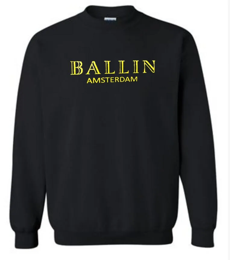 Мужские и женские толстовки с длинными рукавами Ballin свободные круглым вырезом из