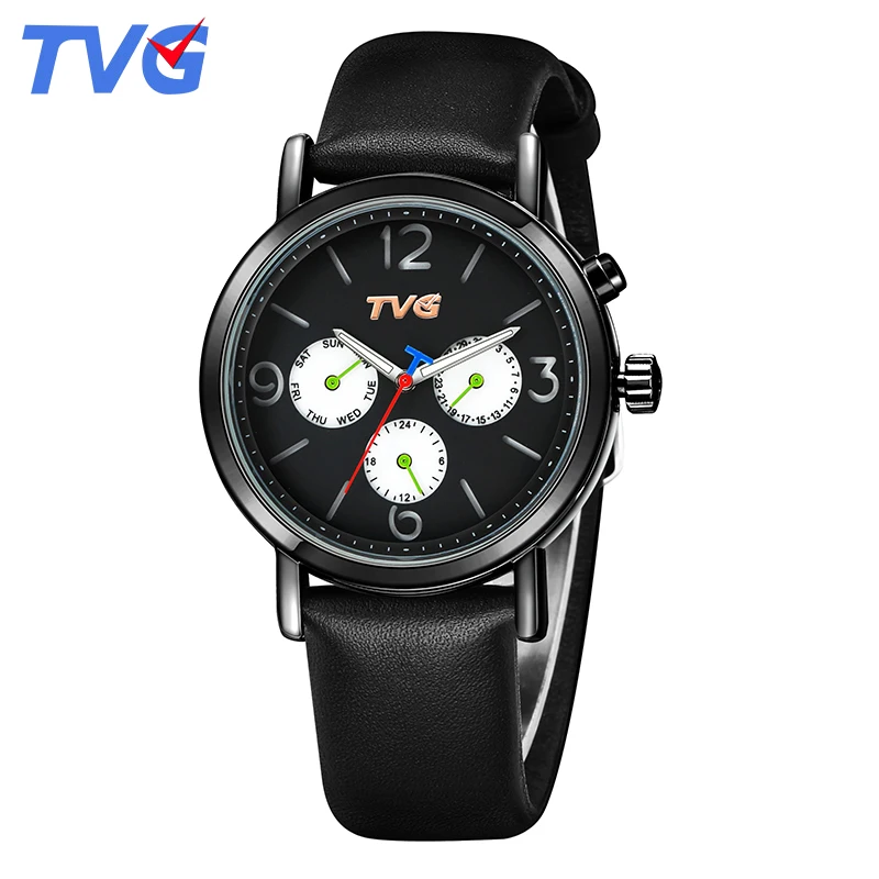 2017 бренд TVG модные повседневные кварцевые часы качество японское сырье