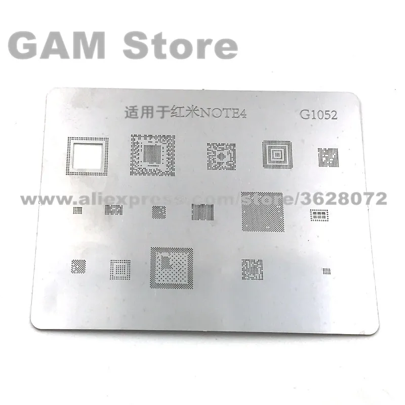 

For Redmi Note4 BGA Stencil Power emmc CPU RAM Baseband Wifi Power Audio IC BGA Reballing Chip Direct Heating Template G1052