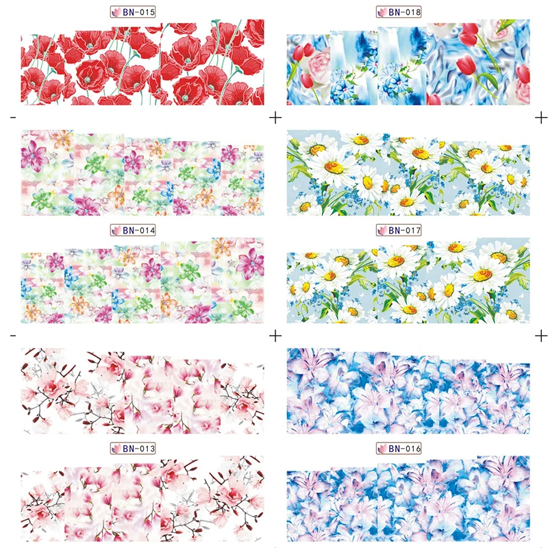 Ladymisty Nail Art серия цветов переводные наклейки для ногтей полное покрытие набор