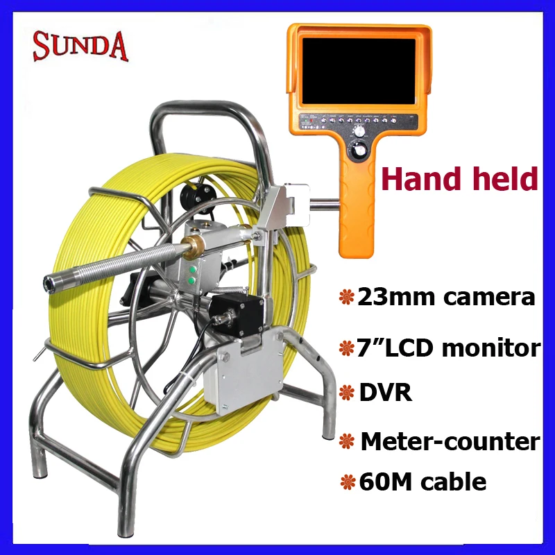 60 м кабель дренажный трубопровод водопровод Инспекционная камера с dvr Запись