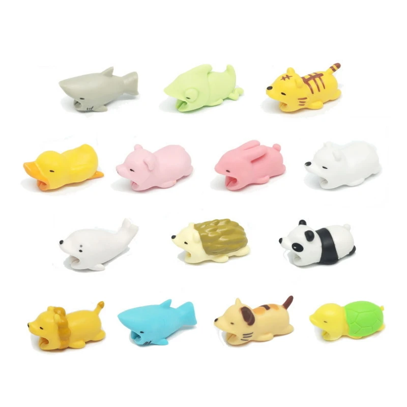 Cable Management Protector Winder Animal Bite Shaped Tiger Dog Shape Earphone Accessories | Электроника