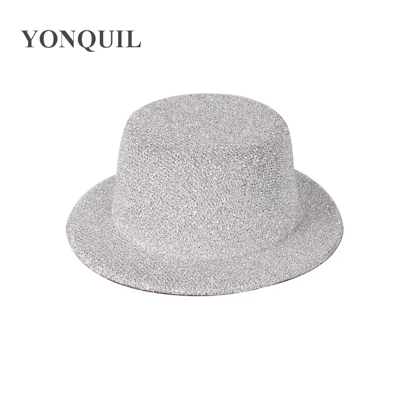5.2&quot/13CM 9 Colors BLINGBLING Mini Top Fascinator Hats Glitter Party Headwear DIY Hair Accesspries Occasion Pillbox Headpiece |
