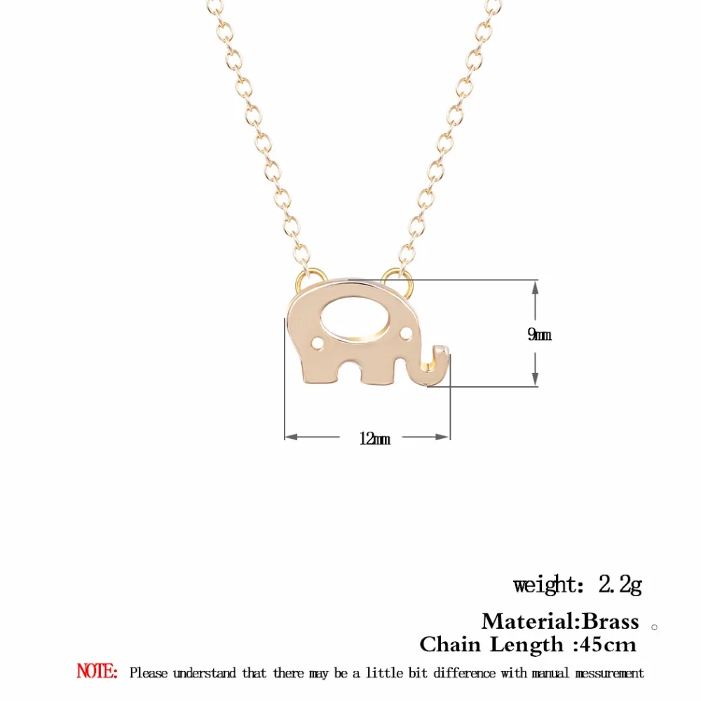 Kinitial слон ожерелье подвеска животное колье с кулоном в форме слона ювелирные