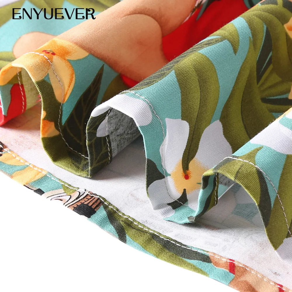 Enyuever Vestido винтажное платье большие размеры Повседневное с цветочным принтом для