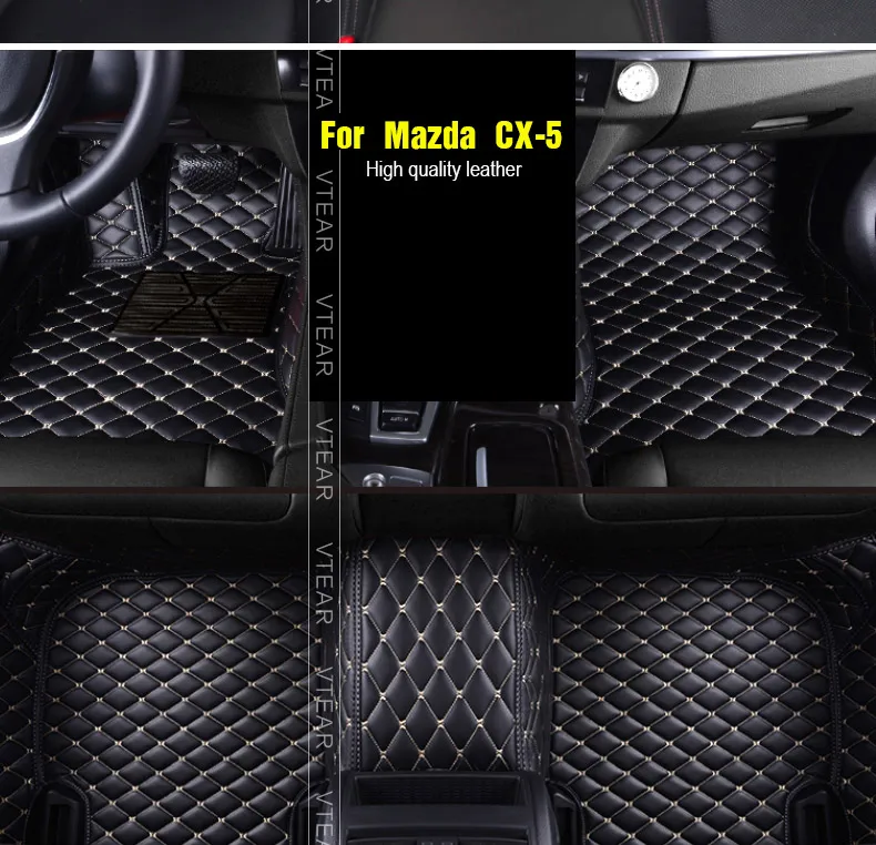 Vtear для Mazda CX-5 CX5 кожаные коврики, коврики для интерьера, водонепроницаемые коврики, аксессуары для автомобиля