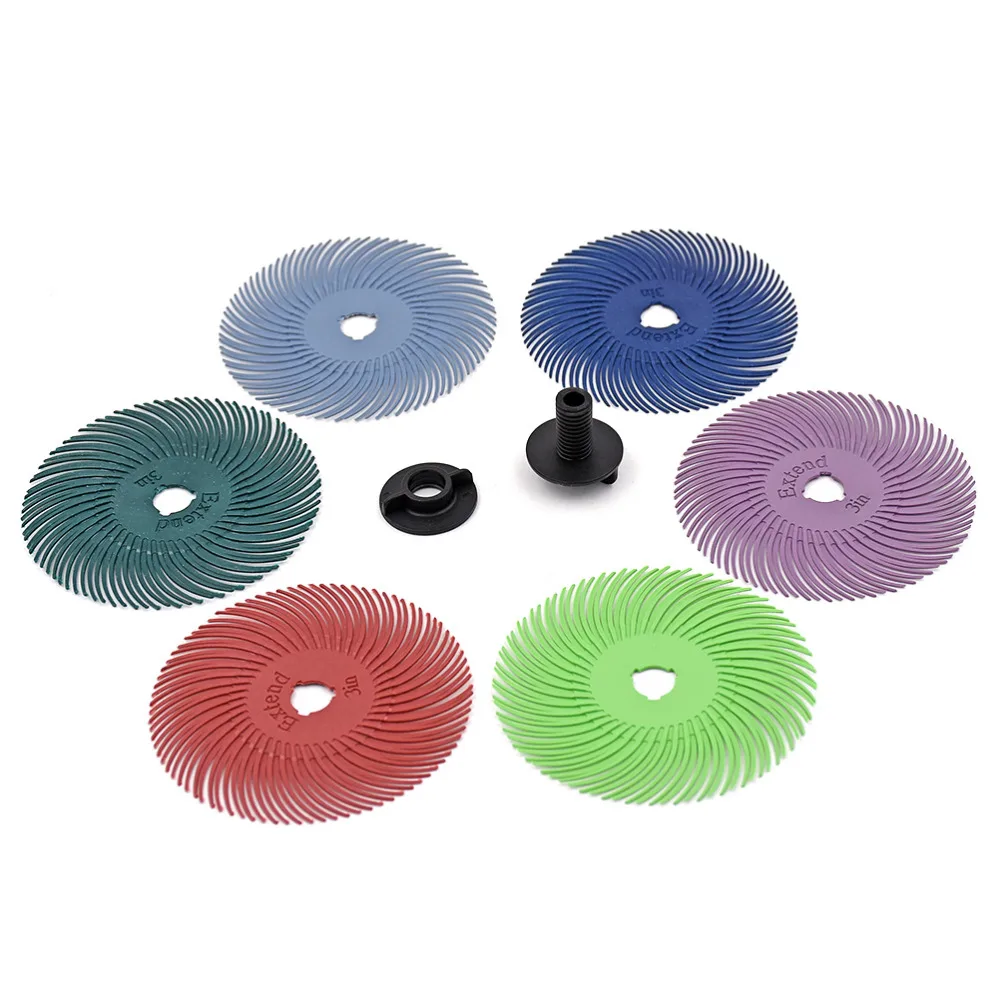 

GOXAWEE Abrasive Tools Grinding Wheels 80# Radial Bristle Brush Abrasive Discs for Crack , Gap jewelry tools 10pcs For Grinder