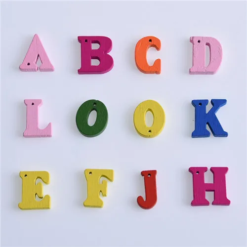 wooden alphabet 50 шт. деревянные пуговицы с мультяшными животными для скрапбукинга поделок DIY Детские ручные Обучающие аксессуары для шитья одежды украшения - Цвет: wooden alphabet
