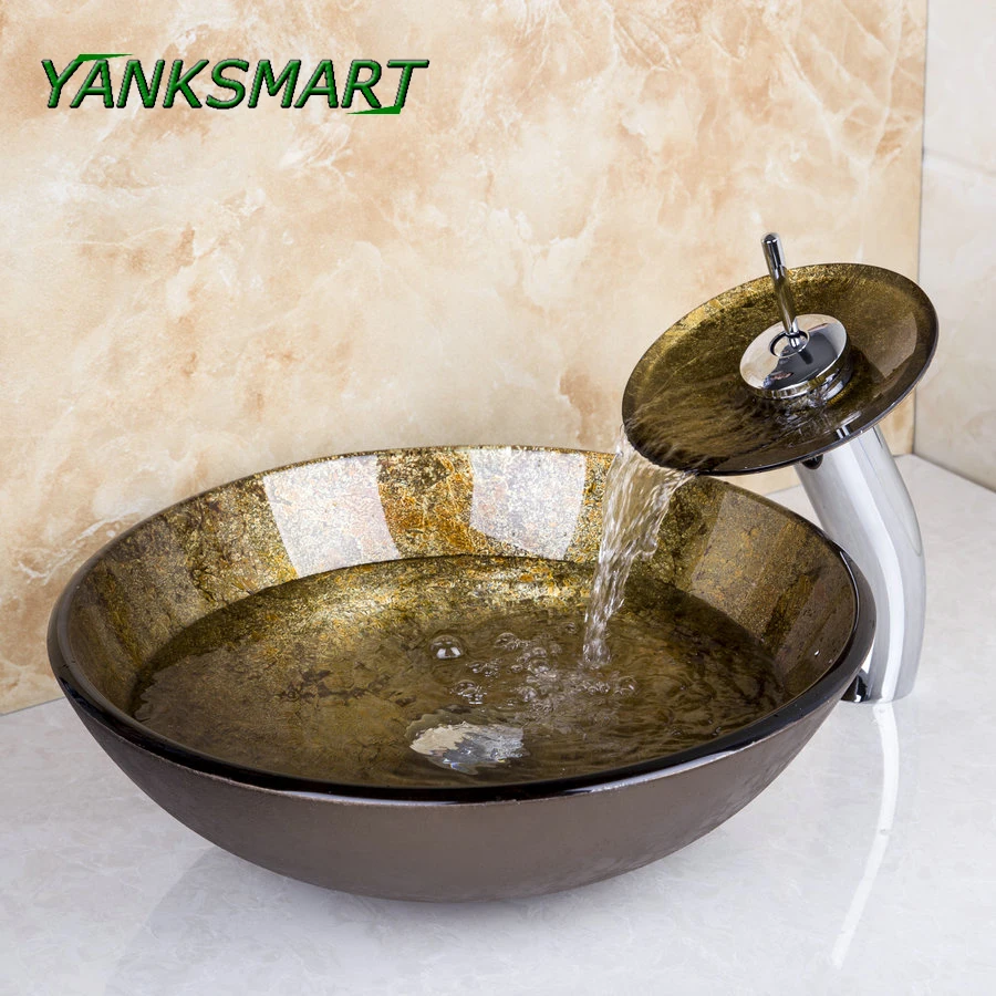 YANKSMART Beauty круглая столешница из закаленного стекла для ванной комнаты умывальник