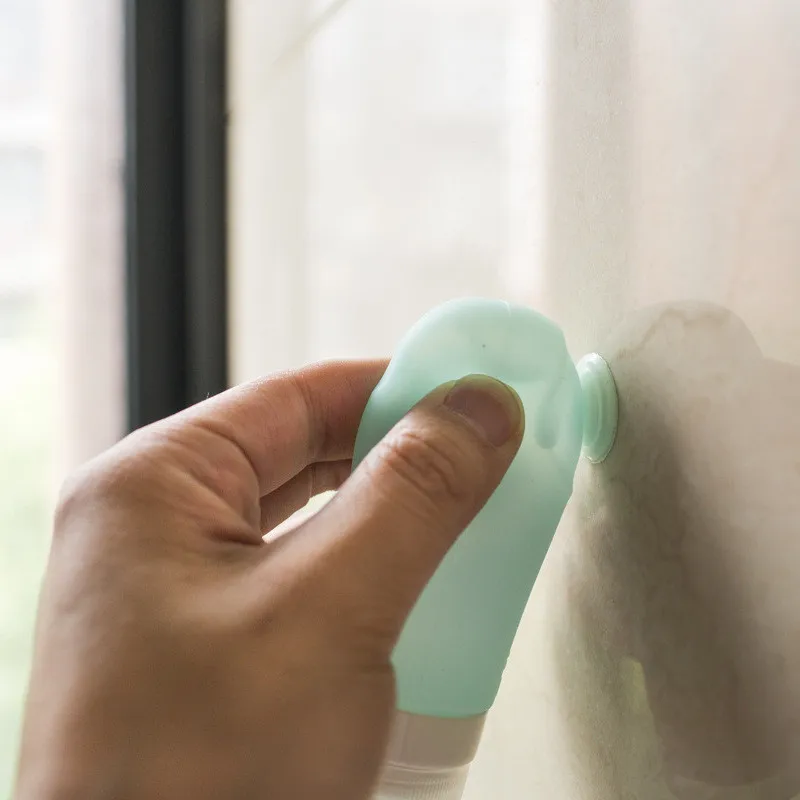 60 мл Милая портативная силикагель пустая бутылка для шампуня с присоской