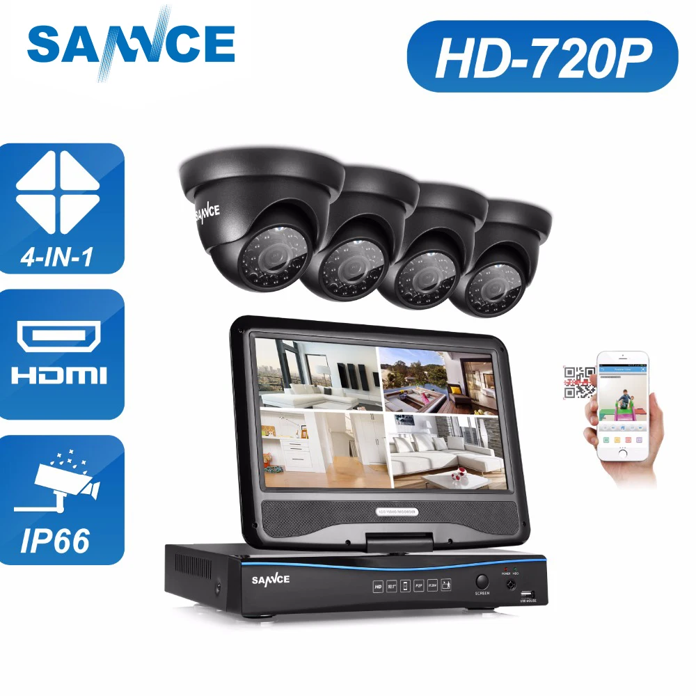 SANNCE 1080N HDMI 4CH DVR 1200TVL 720P HD наружная камера видеонаблюдения системы безопасности