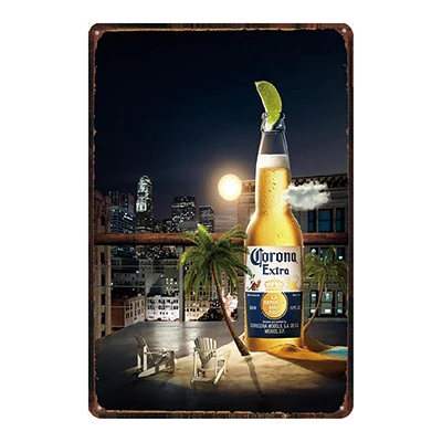 Винтажная металлическая Жестяная Табличка Corona Extra Beer, ретро настенная тарелка для паба, ресторана, кухни, домашнего искусства, декора бара, настенная наклейка, DU-2040 - Цвет: DU2047