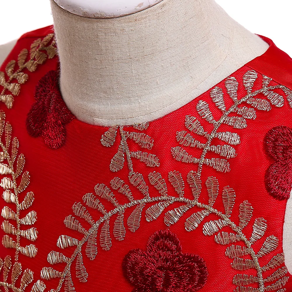 Свадебное платье принцессы с цветочным узором для маленьких девочек детское