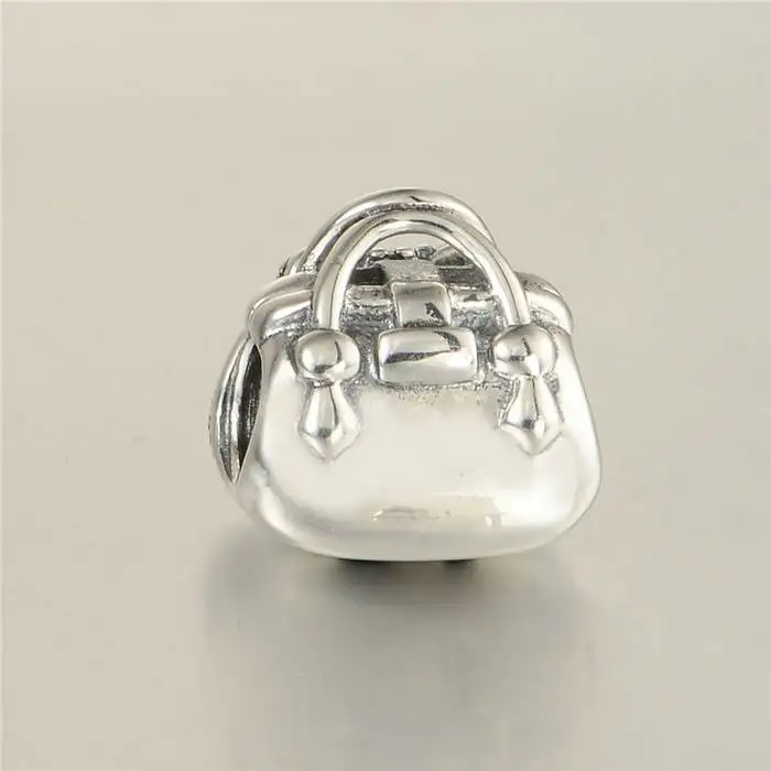 Новые серебряные бусины 925 пробы сумка с окрашенной подвеской Европейские