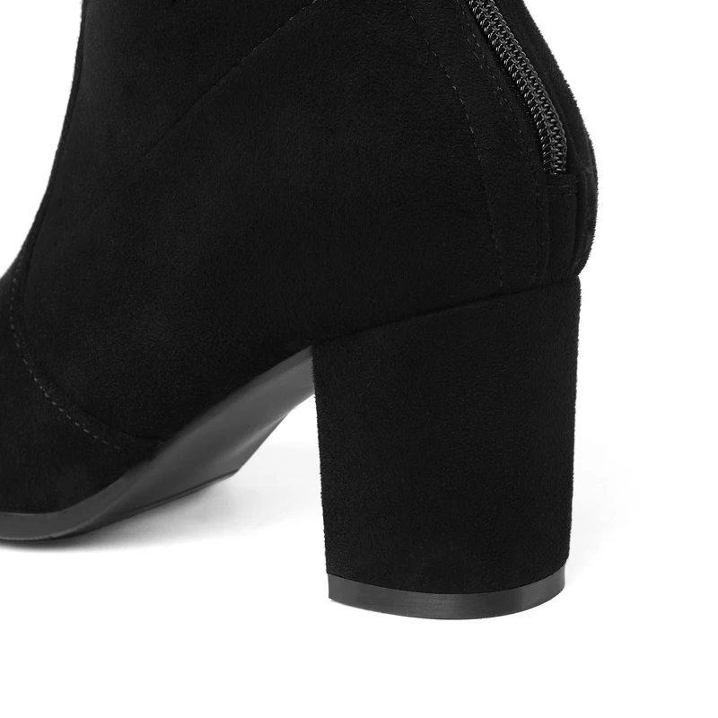 Новинка 2018 г. Осенняя женская обувь эластичные Замшевые Сапоги выше колена на