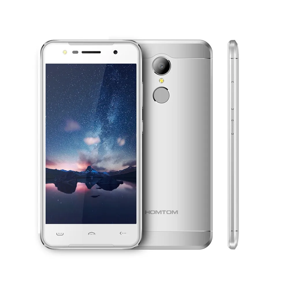 Silver HOMTOM HT37 Android смартфон MTK6580 четырехъядерный 1,3 ГГц 16 Гб rom 2 Гб ram 5,0 дюймов HD отпечаток пальца 13 МП 3000 мАч мобильный телефон - Цвет: Silver